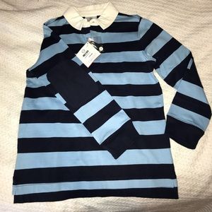 Hanna Andersson Boys Striped Long Sleeve Polo